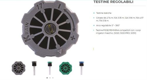 TESTINA Femmina RAIN 15A  NERA REGOLABILE 0-360