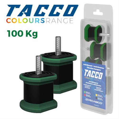 KIT ANTIVIBRANTI VECAM TACCO 4 PEZZI COLORE VERDE 100KG.